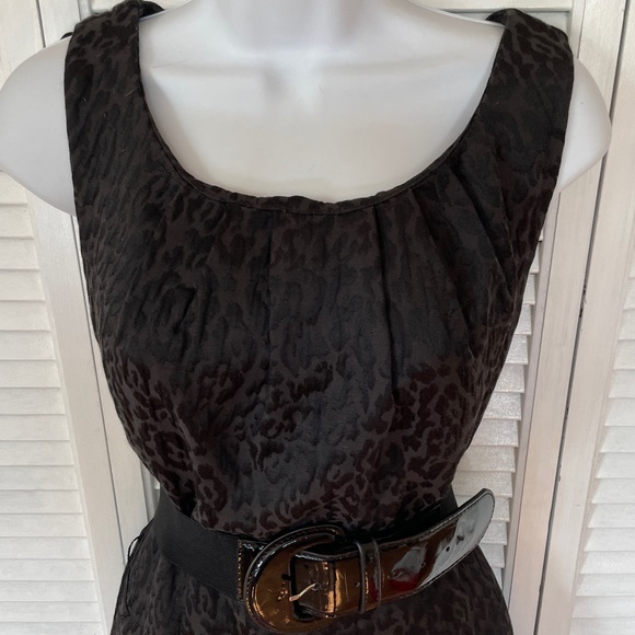 Worthington Black Sleeveless Belted Dress LBD Size 8 - Picture 6 of 9